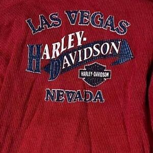 Vintage Harley Davidson Las Vegas long sleeve knit scoop neck red long sleeve